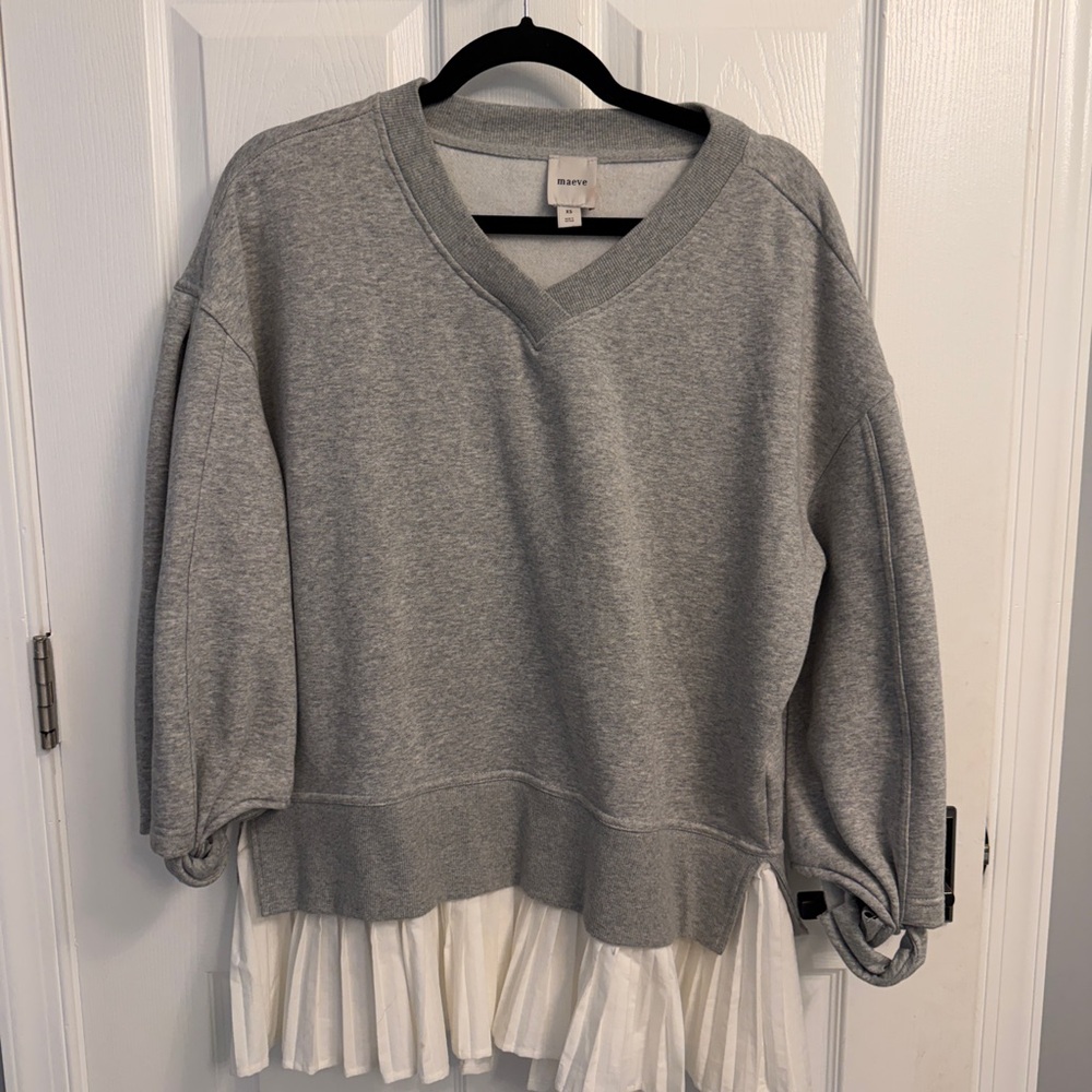 ANTHROPOLOGIE - MAEVE Grey V-Neck Tunic - XS